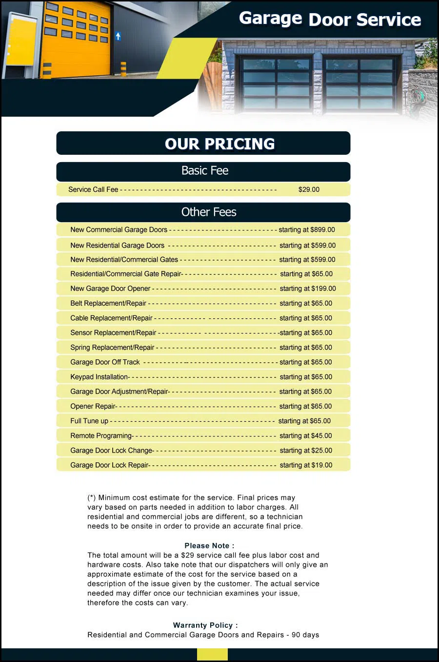 Garage Door & Opener Repairs Philadelphia, PA 215-589-6613